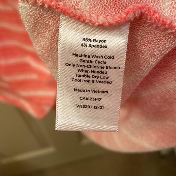 Talbots Dress Sleeveless Tie at Waist Casual Beach Pink White Stripe WM SZ M - Picture 11 of 11